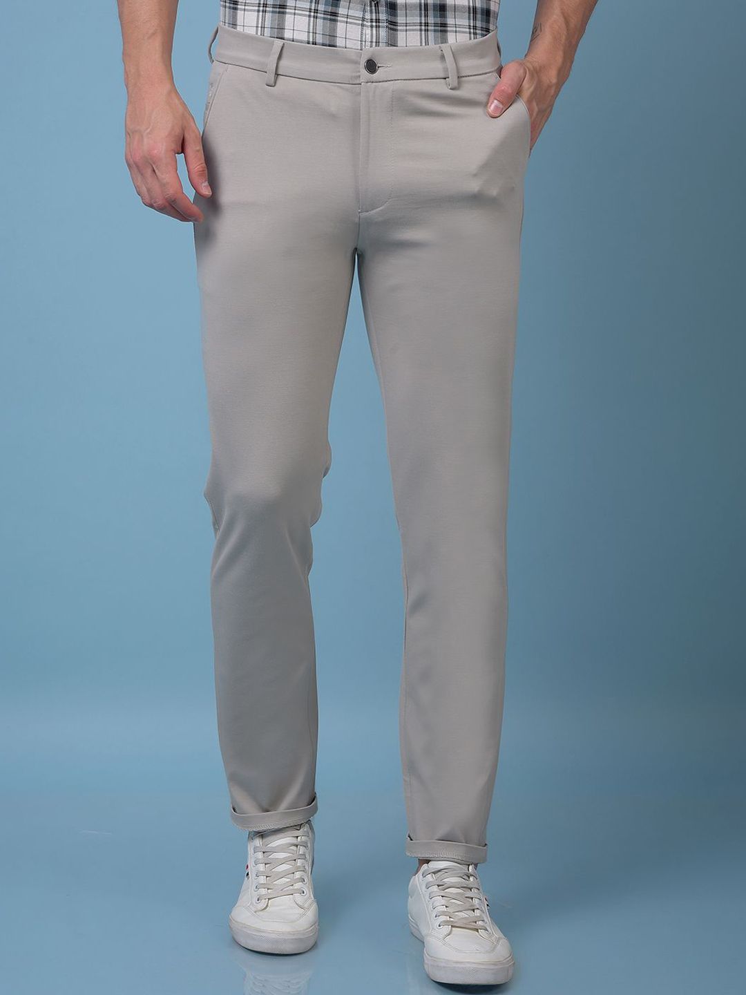 Crimsoune Club Men Solid Smart Slim Fit Chinos Trousers-picture-39