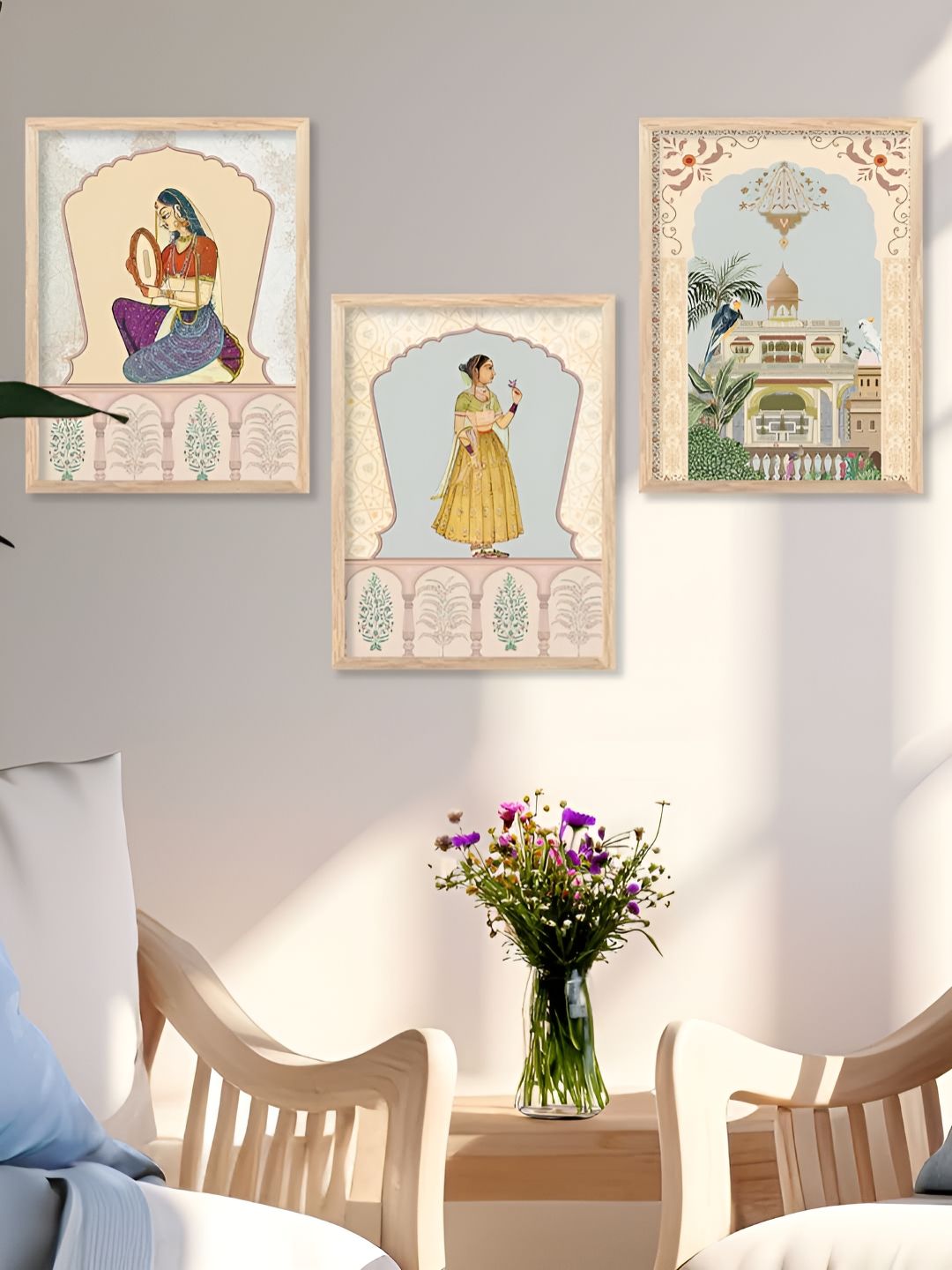 Kotart Cream & Red 3 Pieces Wooden Abstract Wall Arts-picture-11