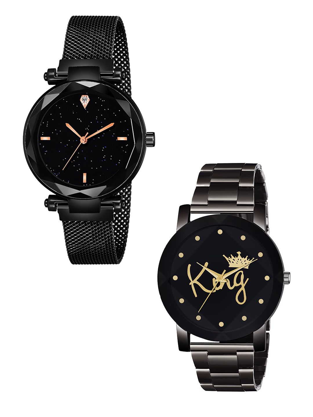 Gopal Shopcart Unisex Pack of 2 Round Dial Analogue Watch GR_379_Black_4_Prizam_King-image-38