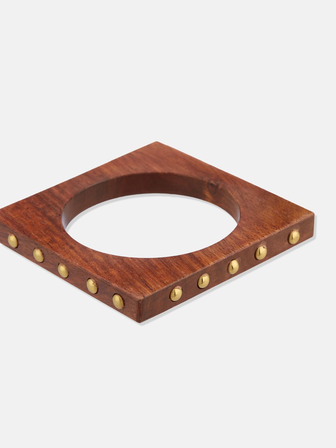 ATIBELLE Set Of 3 Gold-Plated Wooden Bangles