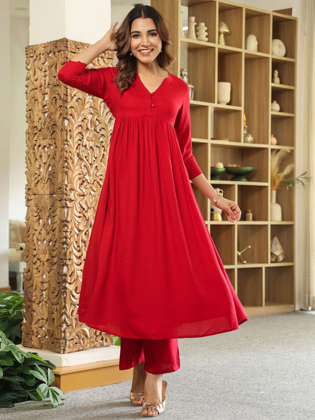 GoSriKi Women Anarkali Kurta with Trousers-picture-16