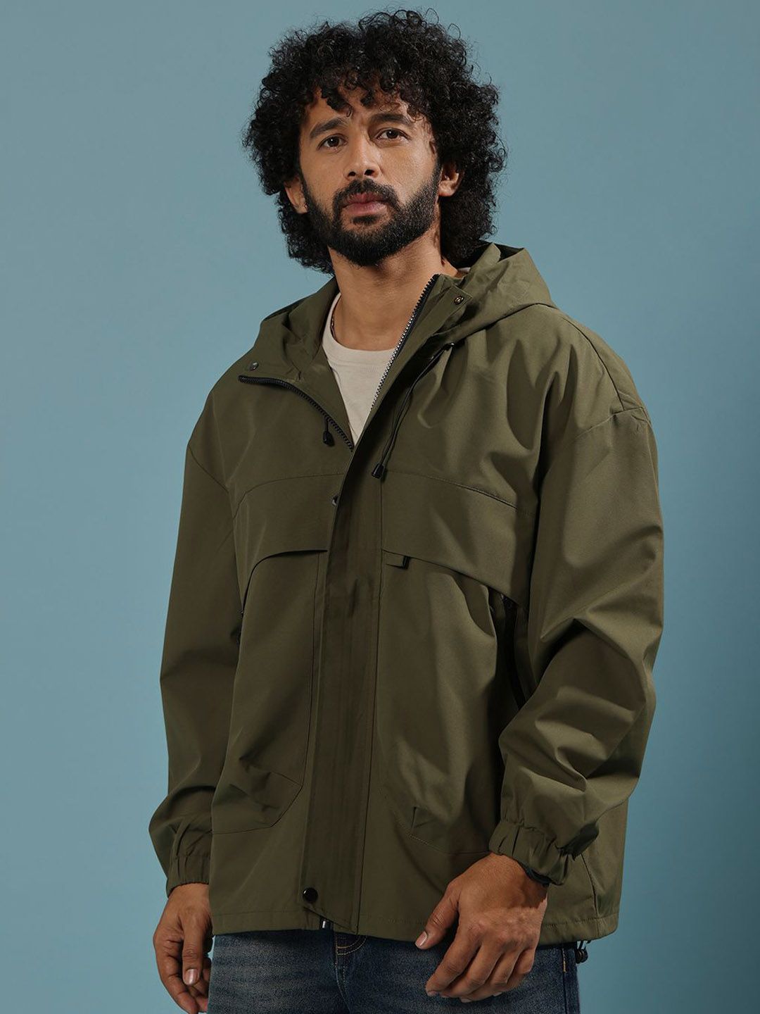 Espanshe Men Solid Hooded Sporty Jacket-picture-31
