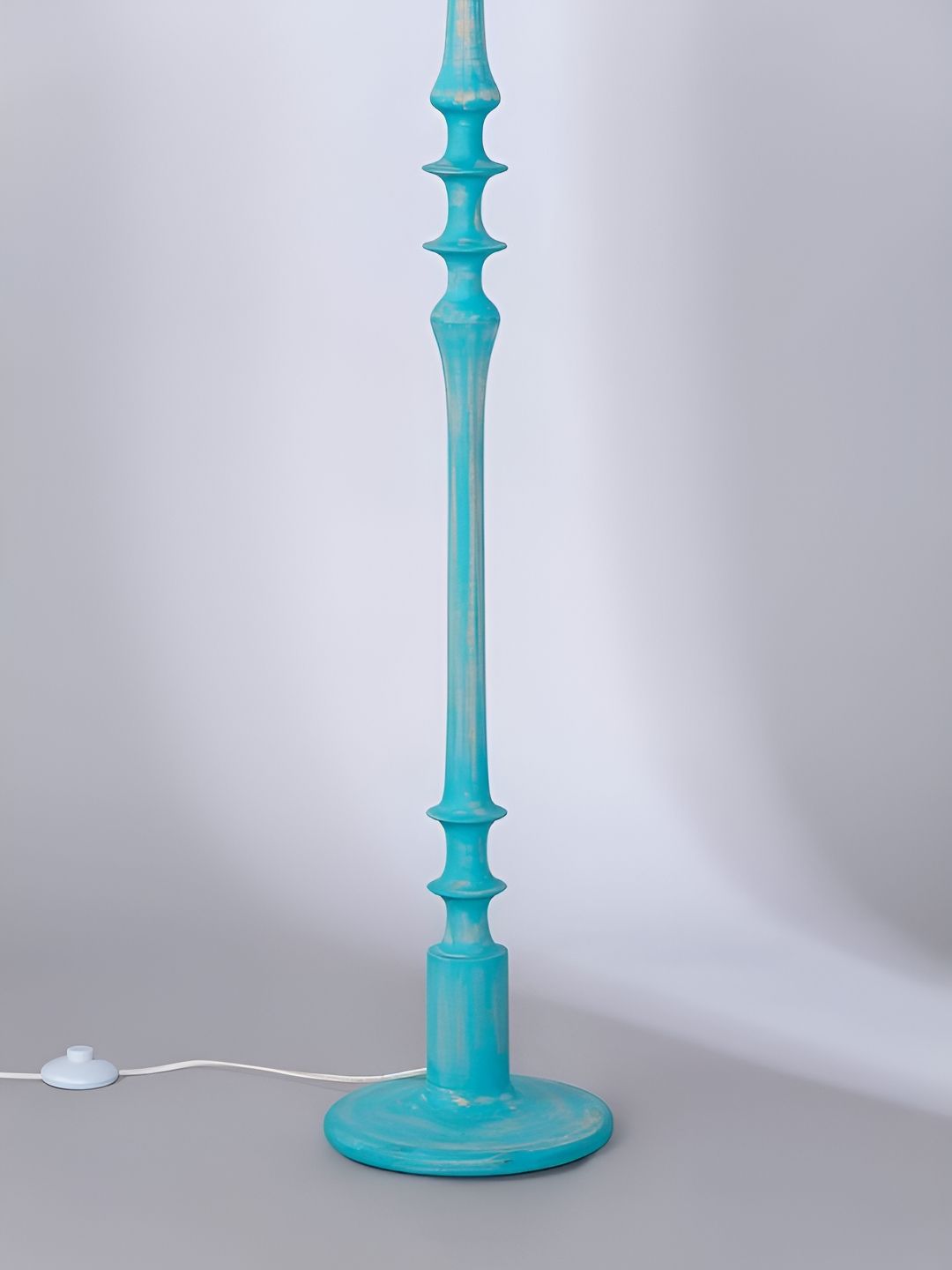FREEDOM TREE Turquoise Blue Without Lampshade Teak Wooden FloorLamp-picture-34