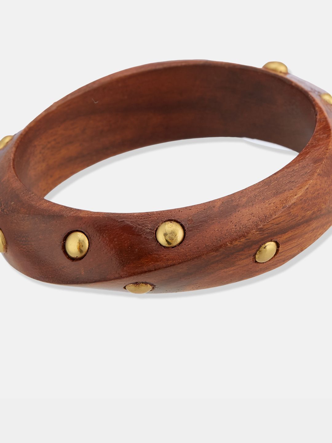 ATIBELLE Set Of 3 Gold-Plated Wooden Bangles