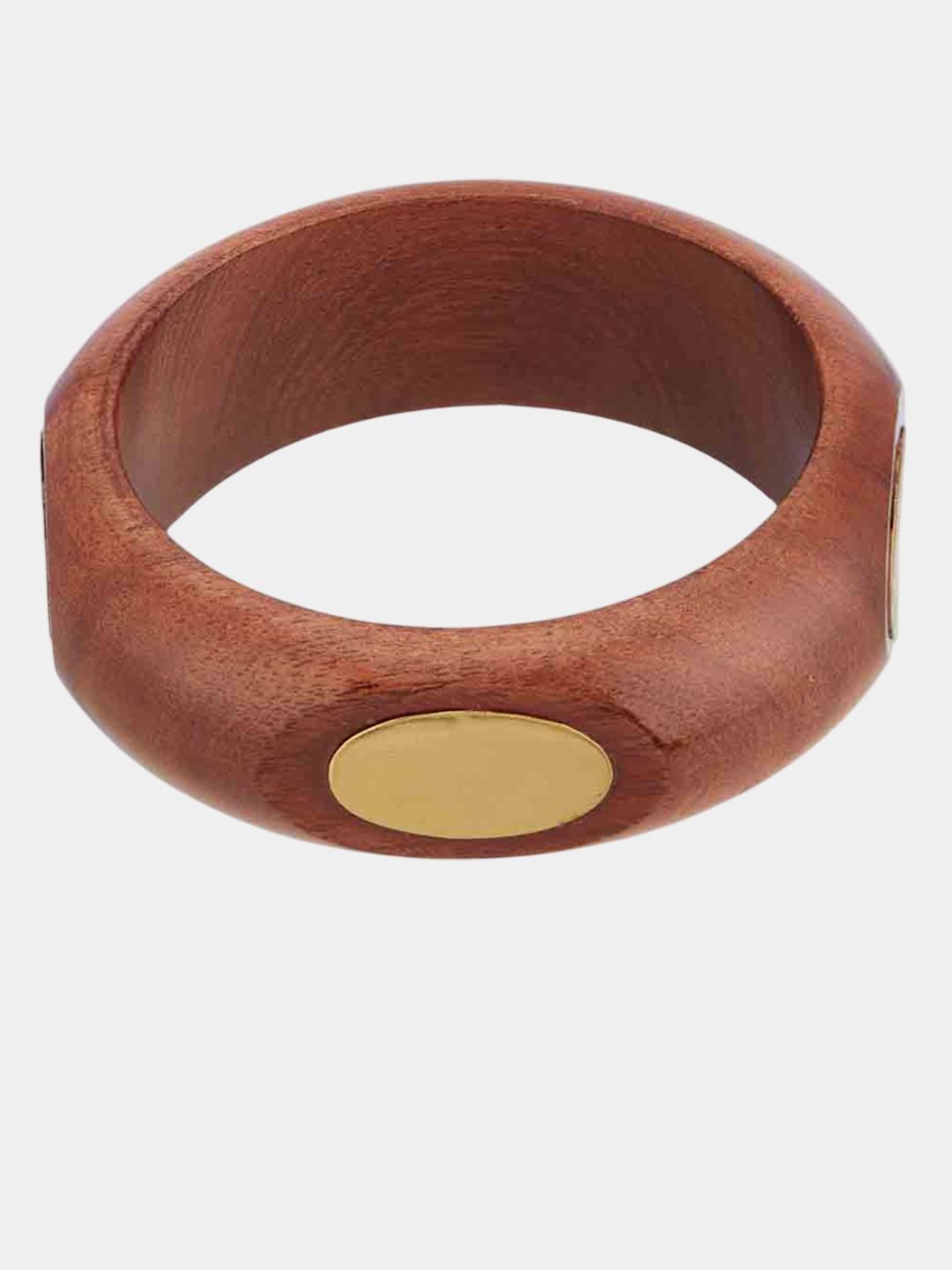 ATIBELLE Set Of 3 Gold-Plated Wooden Bangles