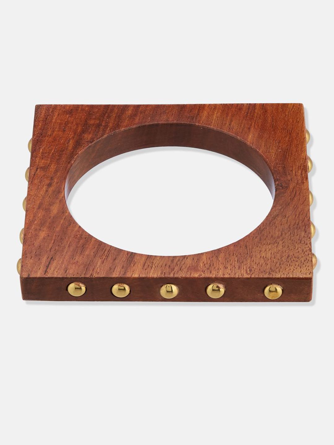ATIBELLE Set Of 3 Gold-Plated Wooden Bangles