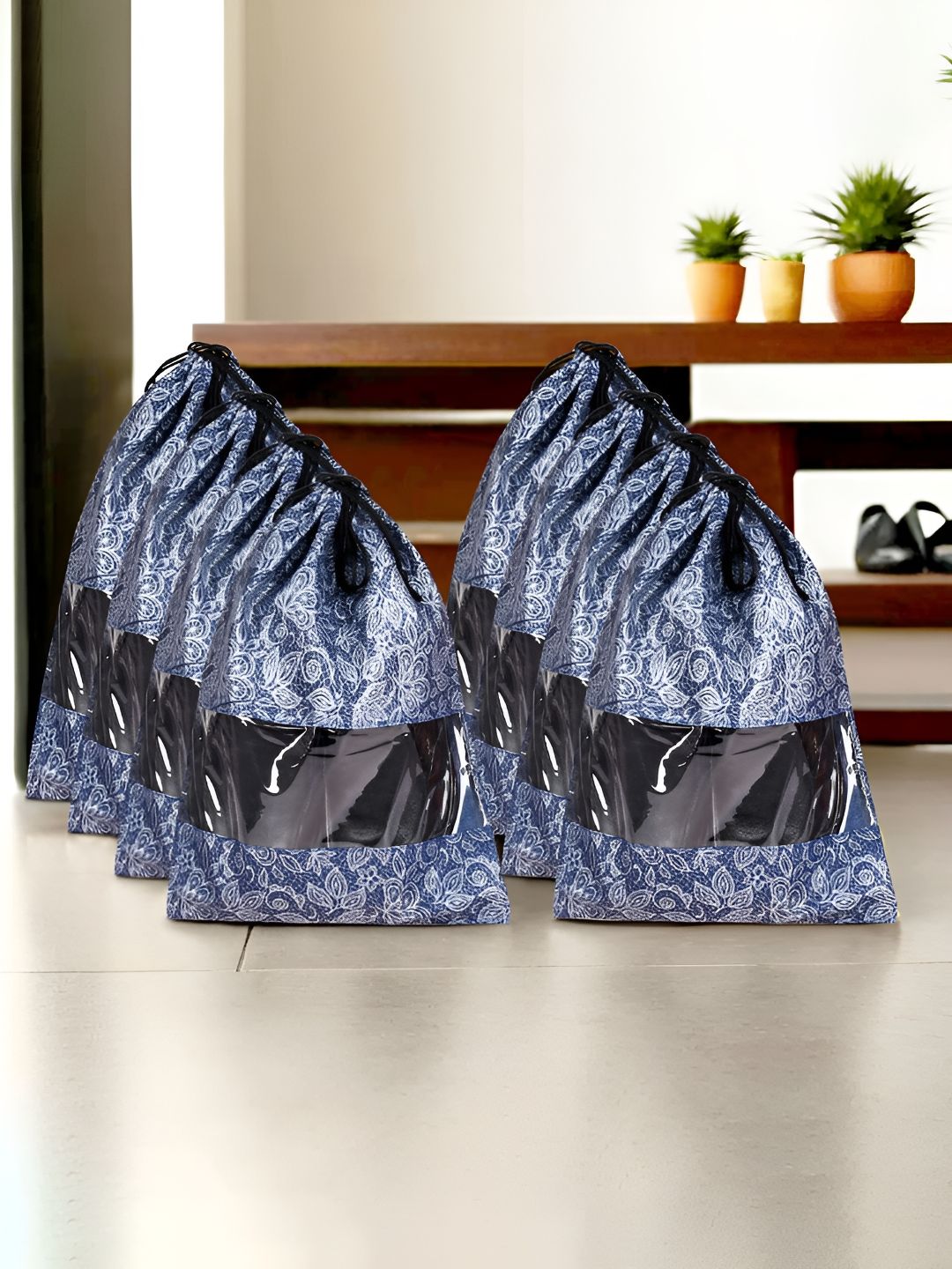 Aura Navy Blue Set of 6 Reusable Shoes Organiser Organisers-picture-40