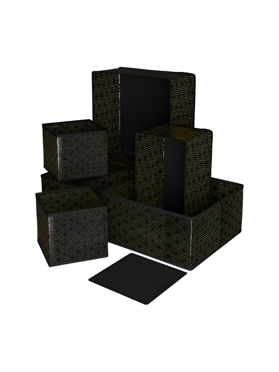 Aura Black & White 6 Pieces Dot Printed Regular Drawer Organisers-image-38