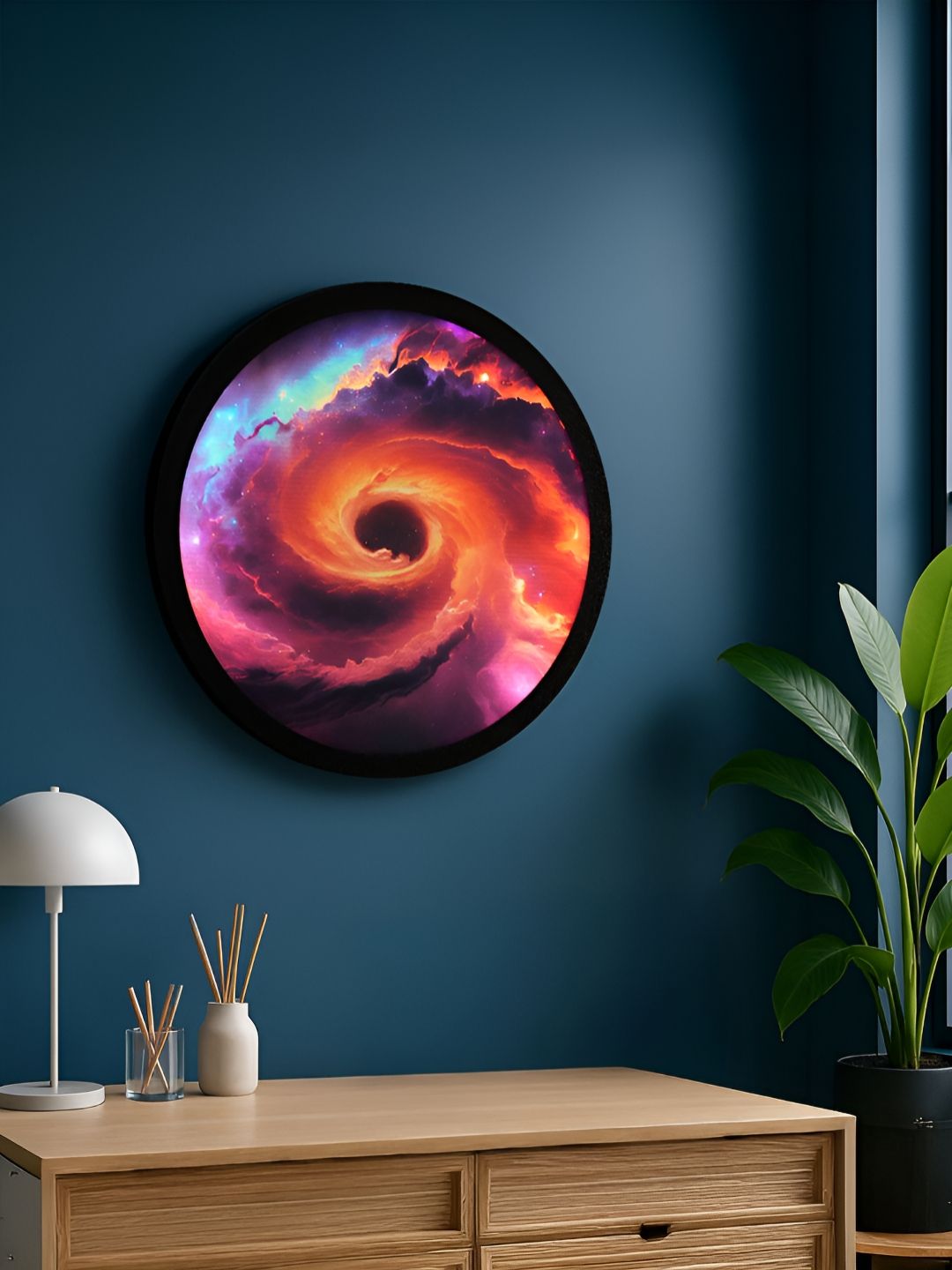 Homspurts Orange Colored & Pink Luminous Galaxy Wall Paintings-picture-23