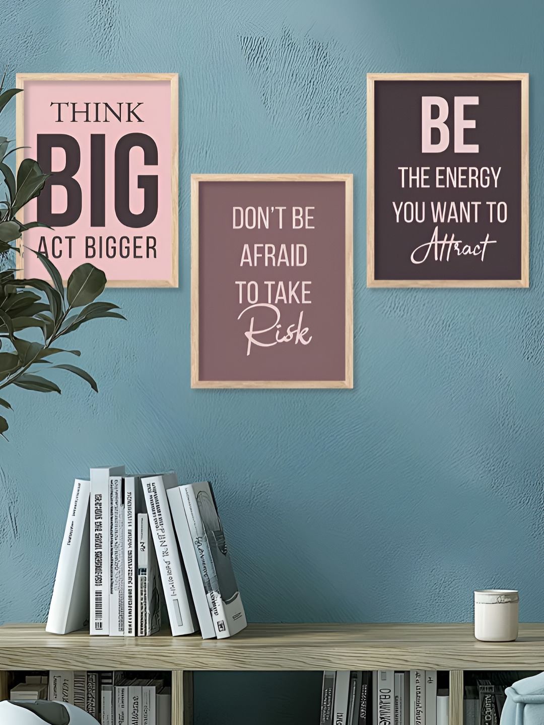 Kotart Brown, purple & Pink 3 Pieces Wooden Abstract Wall Arts-picture-26