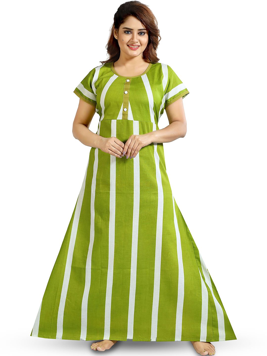 CINCO Women Striped Maxi Nightdress-picture-38