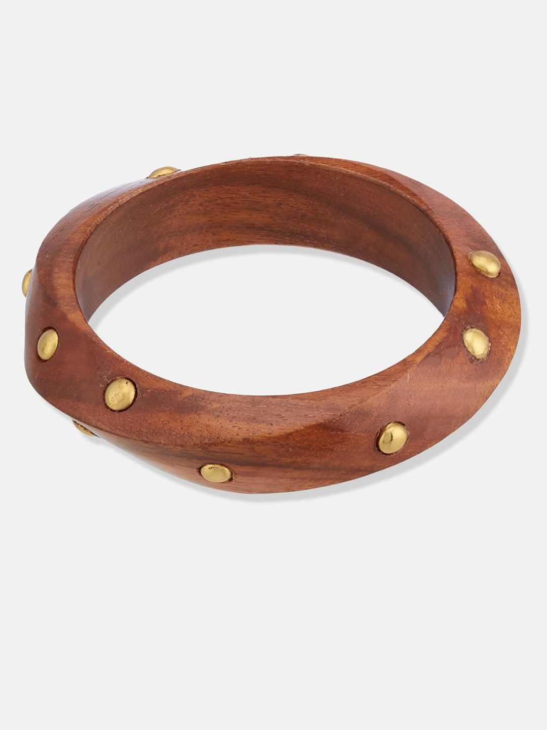 ATIBELLE Set Of 3 Gold-Plated Wooden Bangles