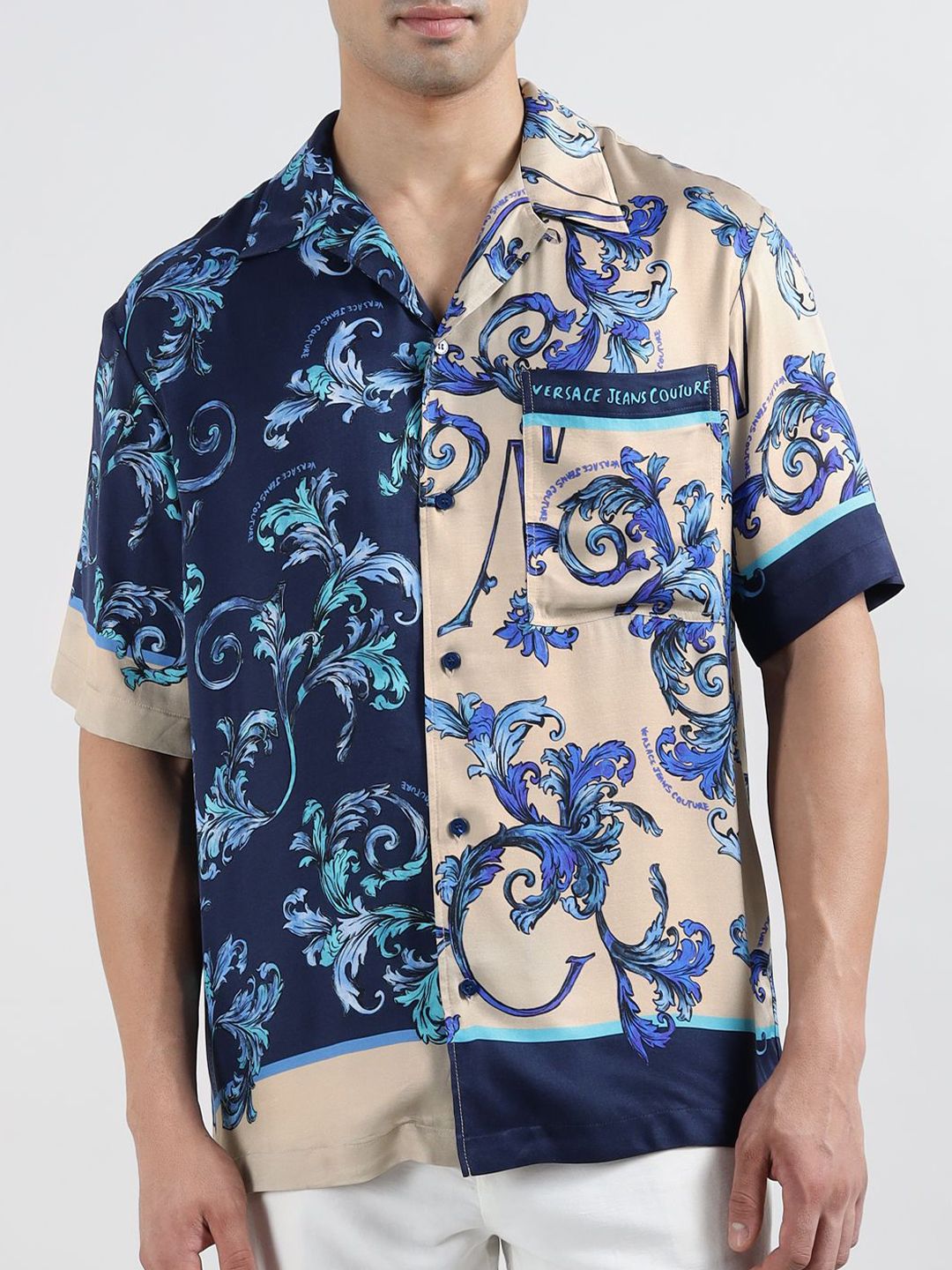 Versace Jeans Couture Printed Slim Fit Spread Collar Casual Shirt-picture-41