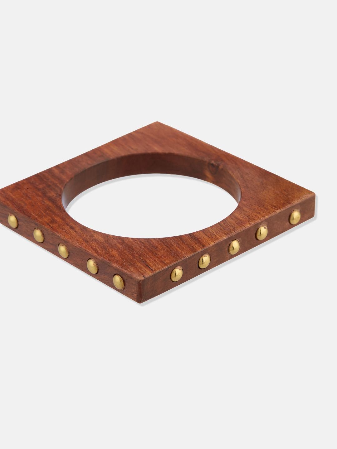 ATIBELLE Set Of 2 Gold-Plated Wooden Bangles