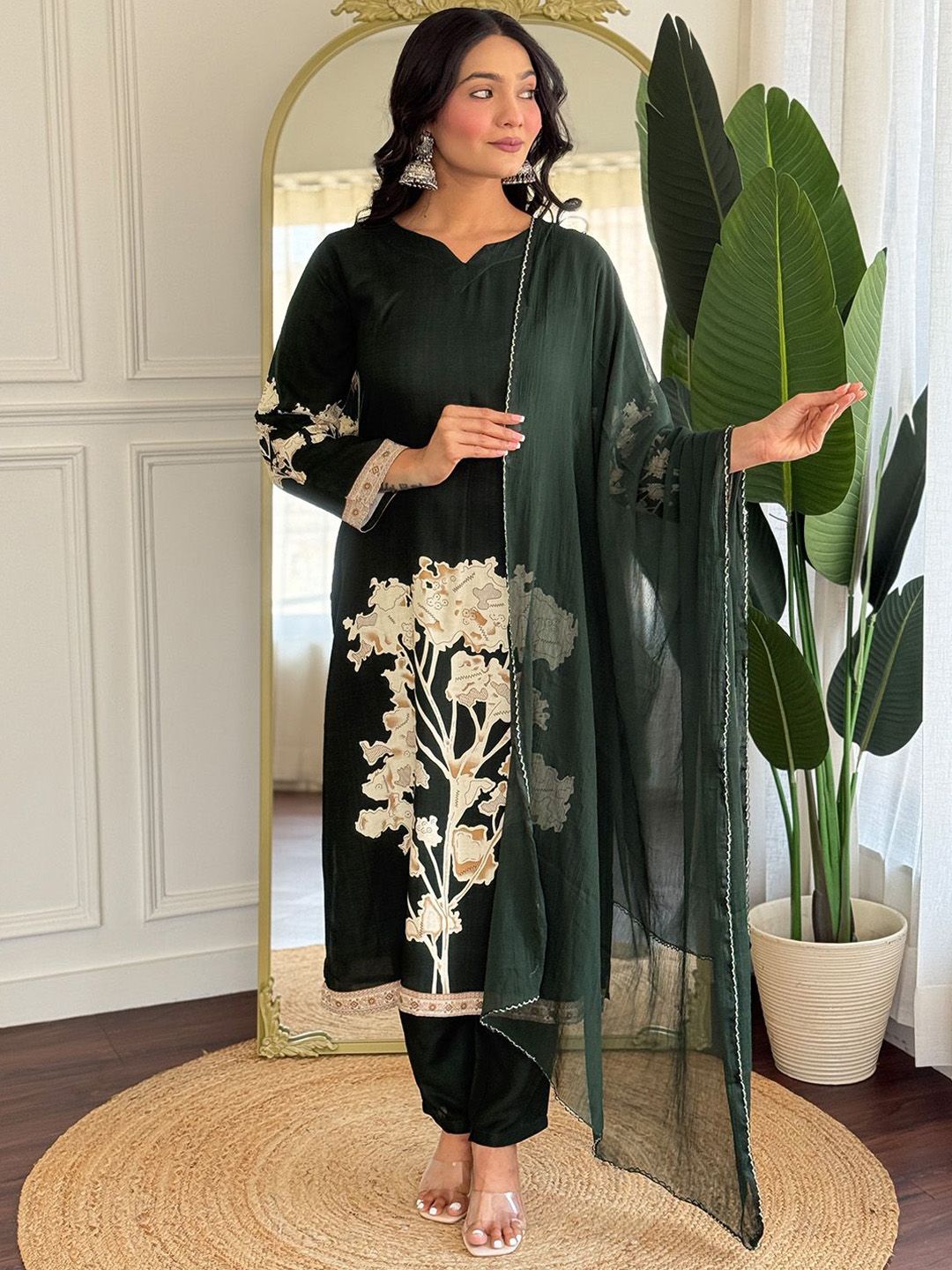 Lilots Women Ethnic Motifs Printed Regular Kurta with Trousers & With Dupatta-picture-25