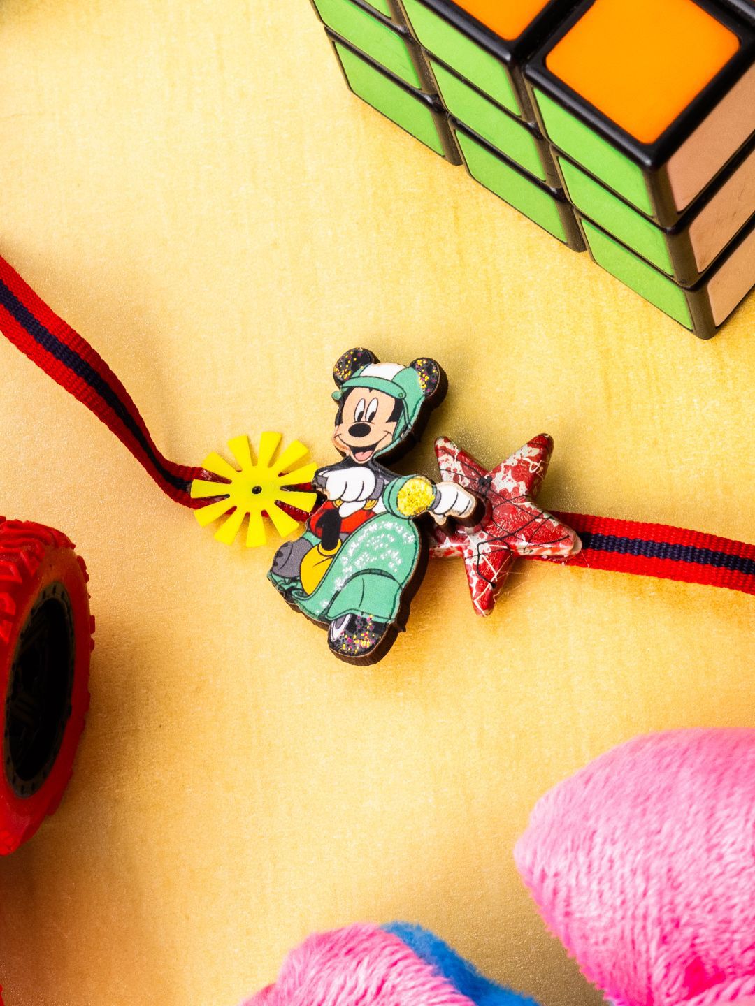 PANASH Kids Mickey Scooter Thread Rakhis With Rholi Chawal-picture-20