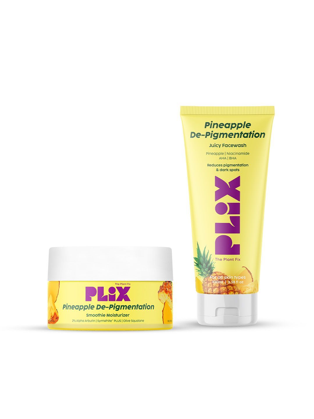 PLIX THE PLANT FIX Set Of 2 Pineapple Depigmentation Face Wash-100 ml & Moisturizer-50 g-picture-21