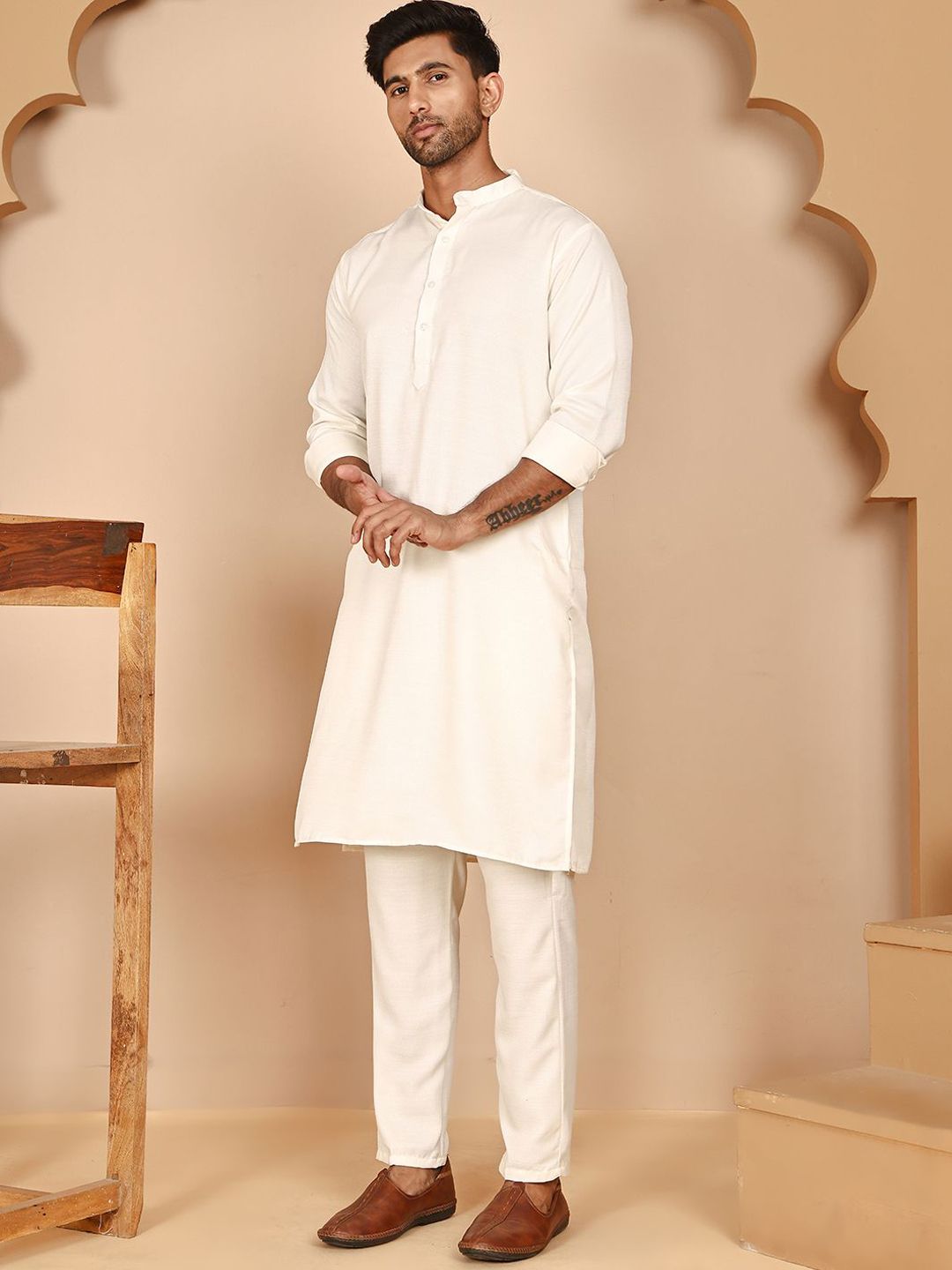 Jompers Men Solid Kurta with Churidar-picture-16