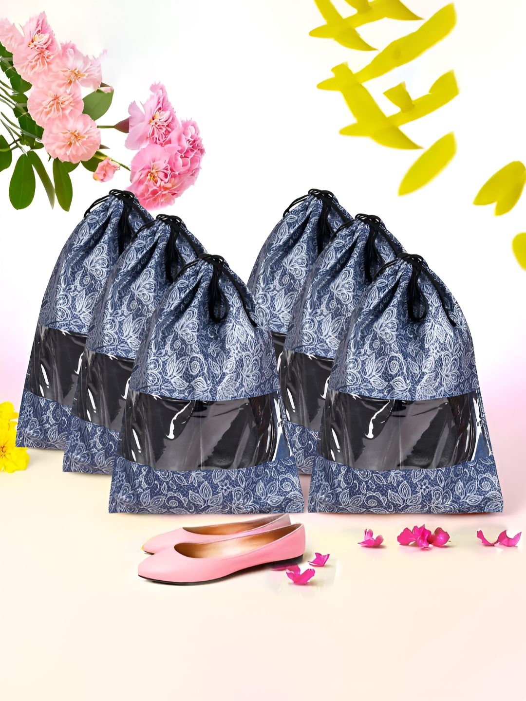 Aura Navy Blue Set of 6 Reusable Shoes Organiser Organisers-picture-13