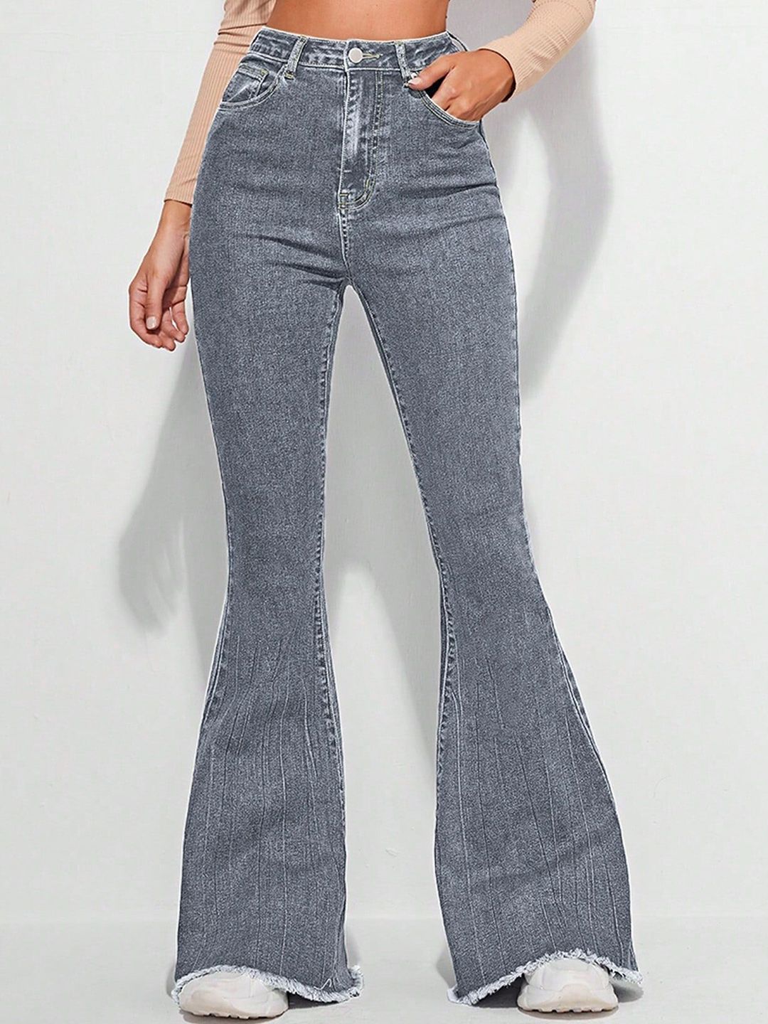 Glossia Women Bootilicious Bootcut High-Rise Light Fade Vintage Wash Stretchable Jeans