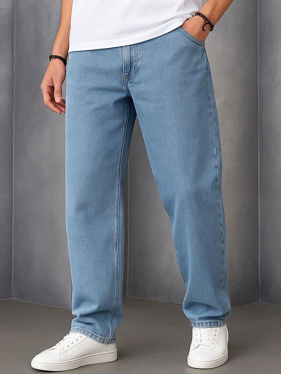 MAAHIT Men Mid-Rise Baggy Denim Stretchable Jeans-picture-11