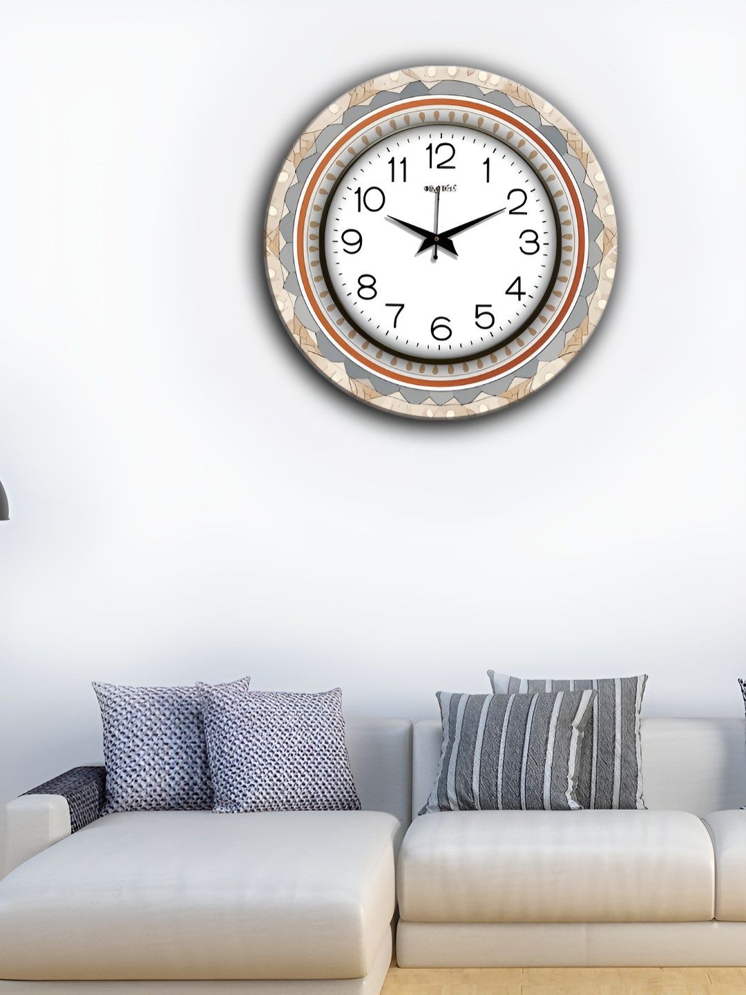 OLIVE TREE White & Black Printed Round Shaped Contemporary Wall Clock-image-40