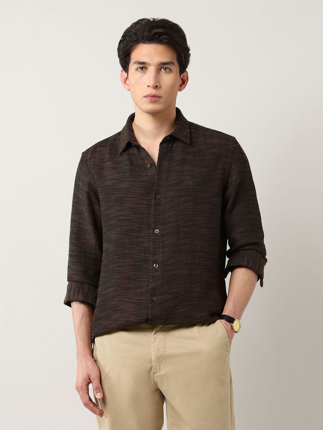 Arrow Manhattan Slim Fit Textured Pure Cotton Casual Shirt-picture-24
