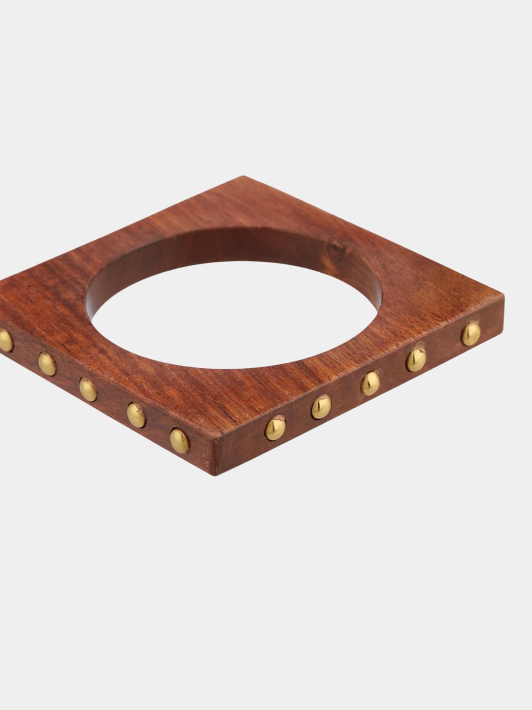 ATIBELLE Set Of 3 Gold-Plated Wooden Bangles