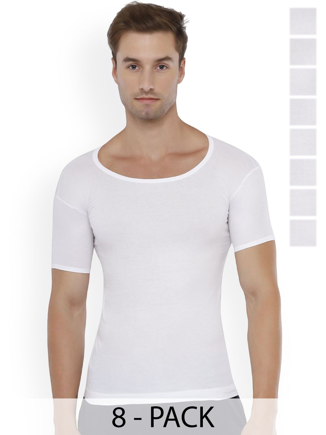Euro Pack Of 8 Cotton Undershirt Vests Euro-Micra-White-RNS-8-picture-15
