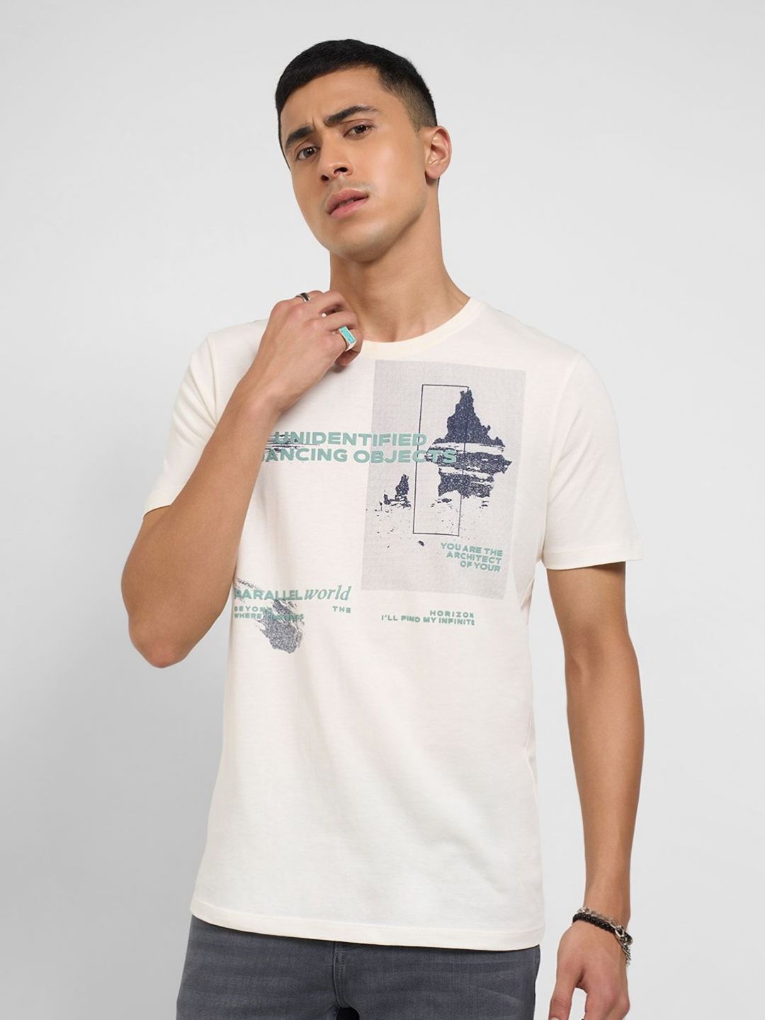 SF JEANS by Pantaloons Men Graphic Printed Round Neck Cotton T-shirt-picture-10