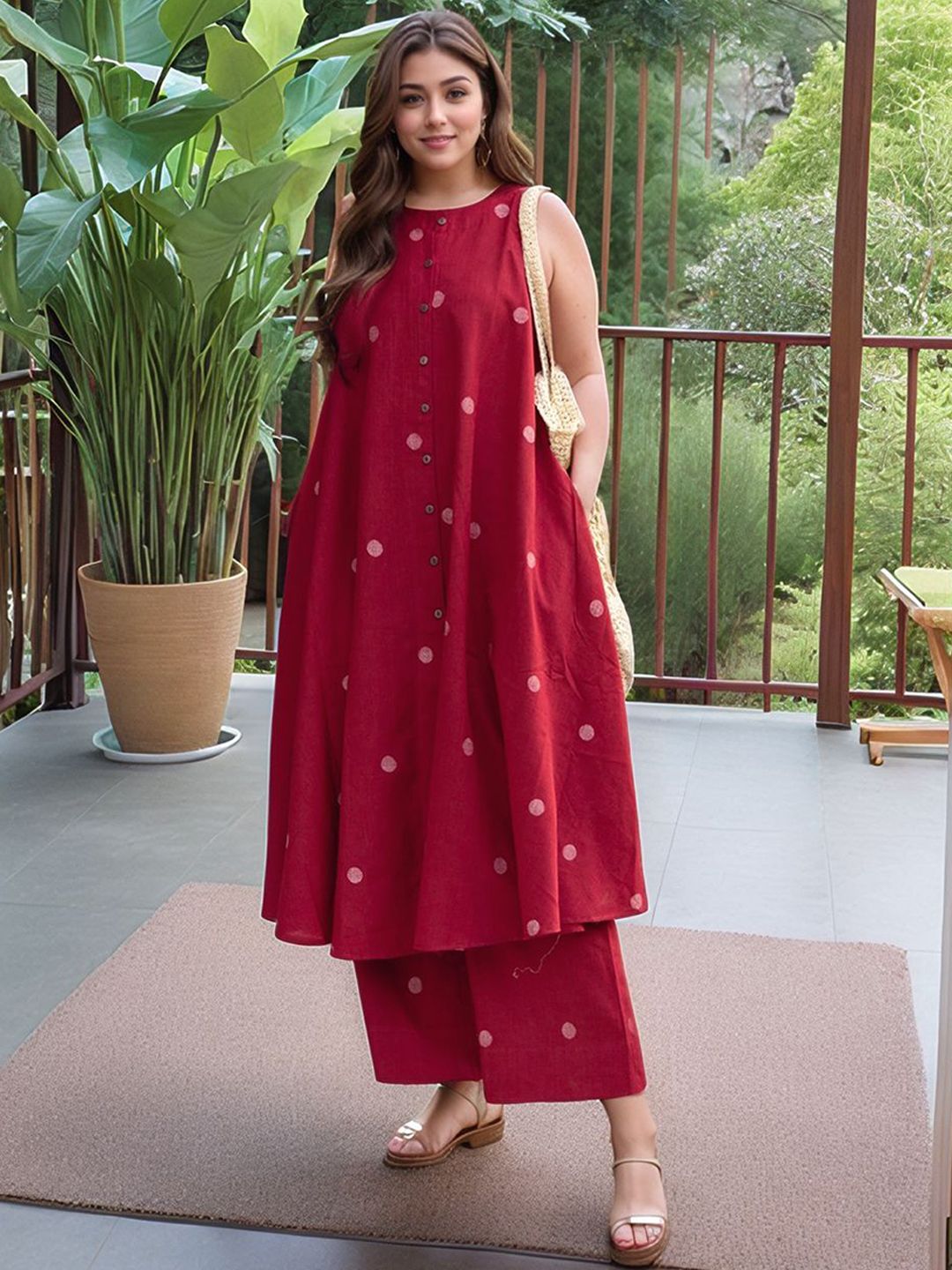 Aaghnya Women Geometric Printed Kurta with Palazzo-image-34