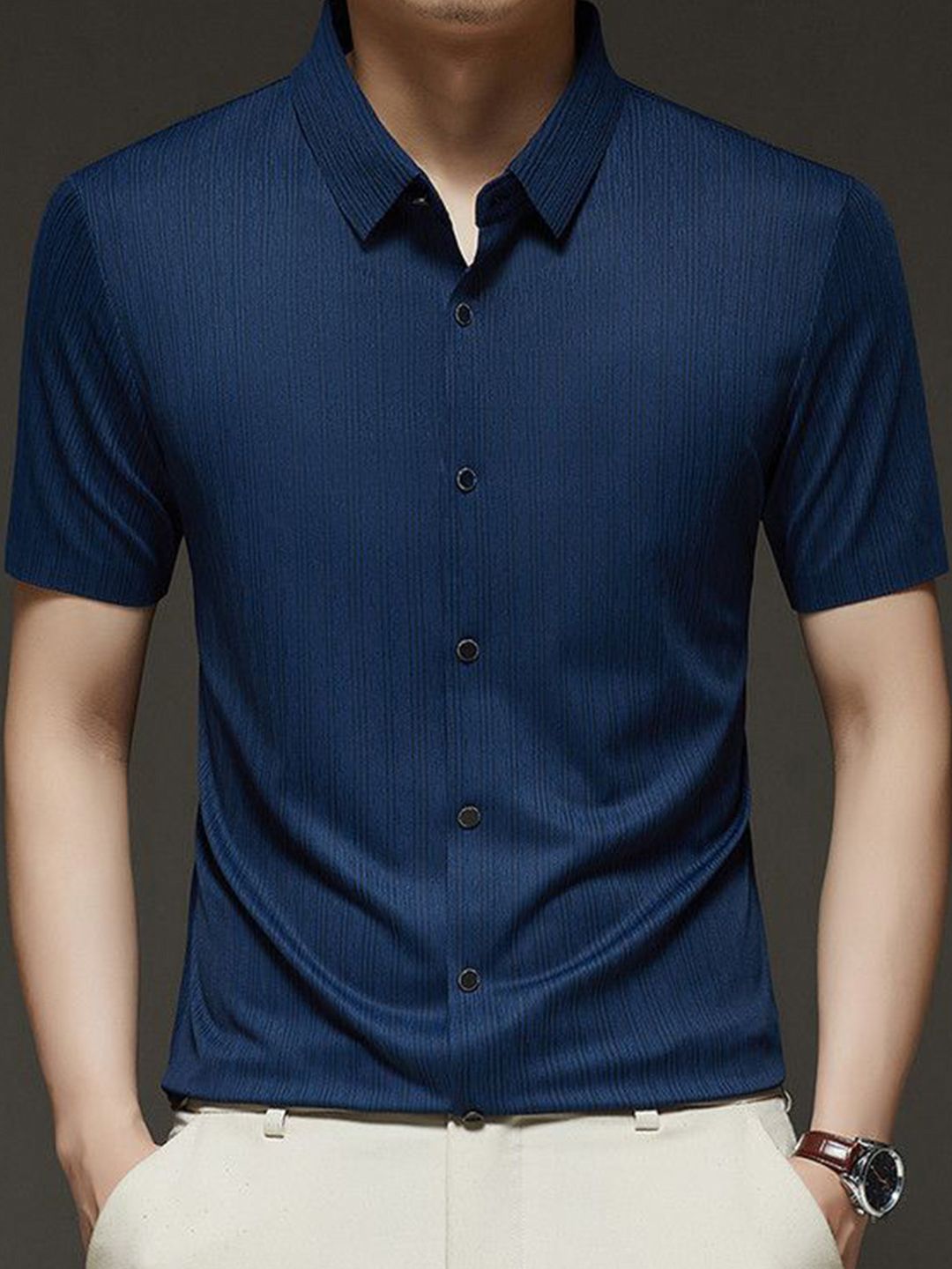 StyleCast x Revolte Men Vertical Striped Spread Collar Casual Shirt-picture-25