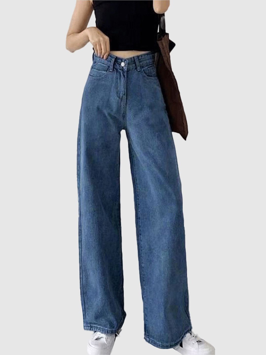 Outzidr Women Coloured Wash Straight Denim