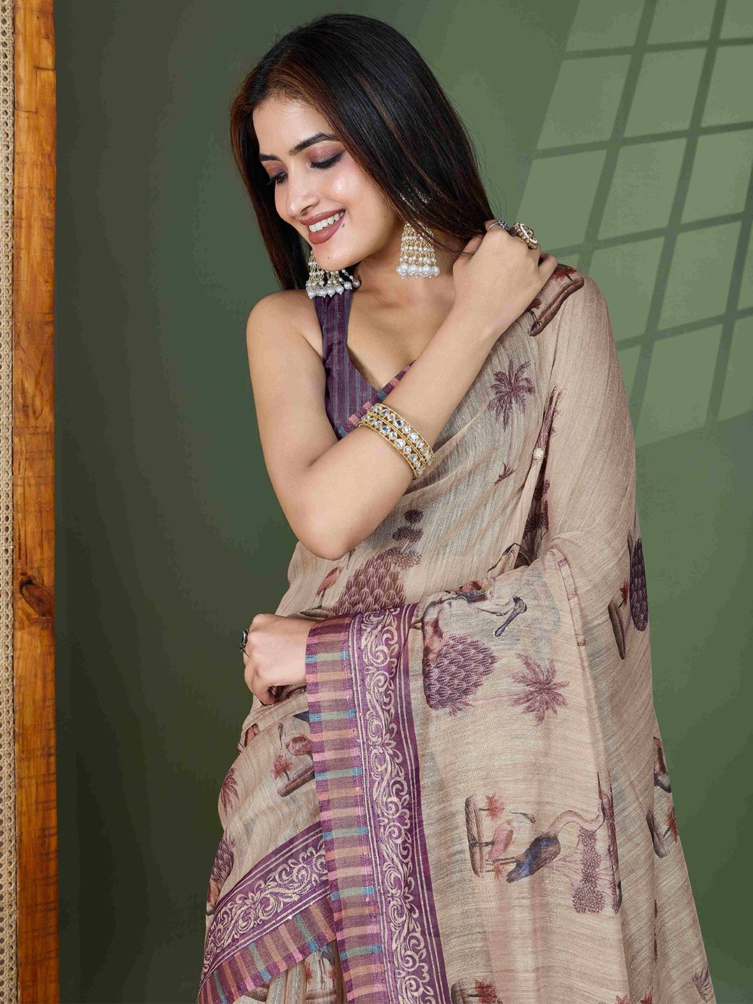 all about you Kalamkari Aari Work Pure Cotton Saree-picture-37