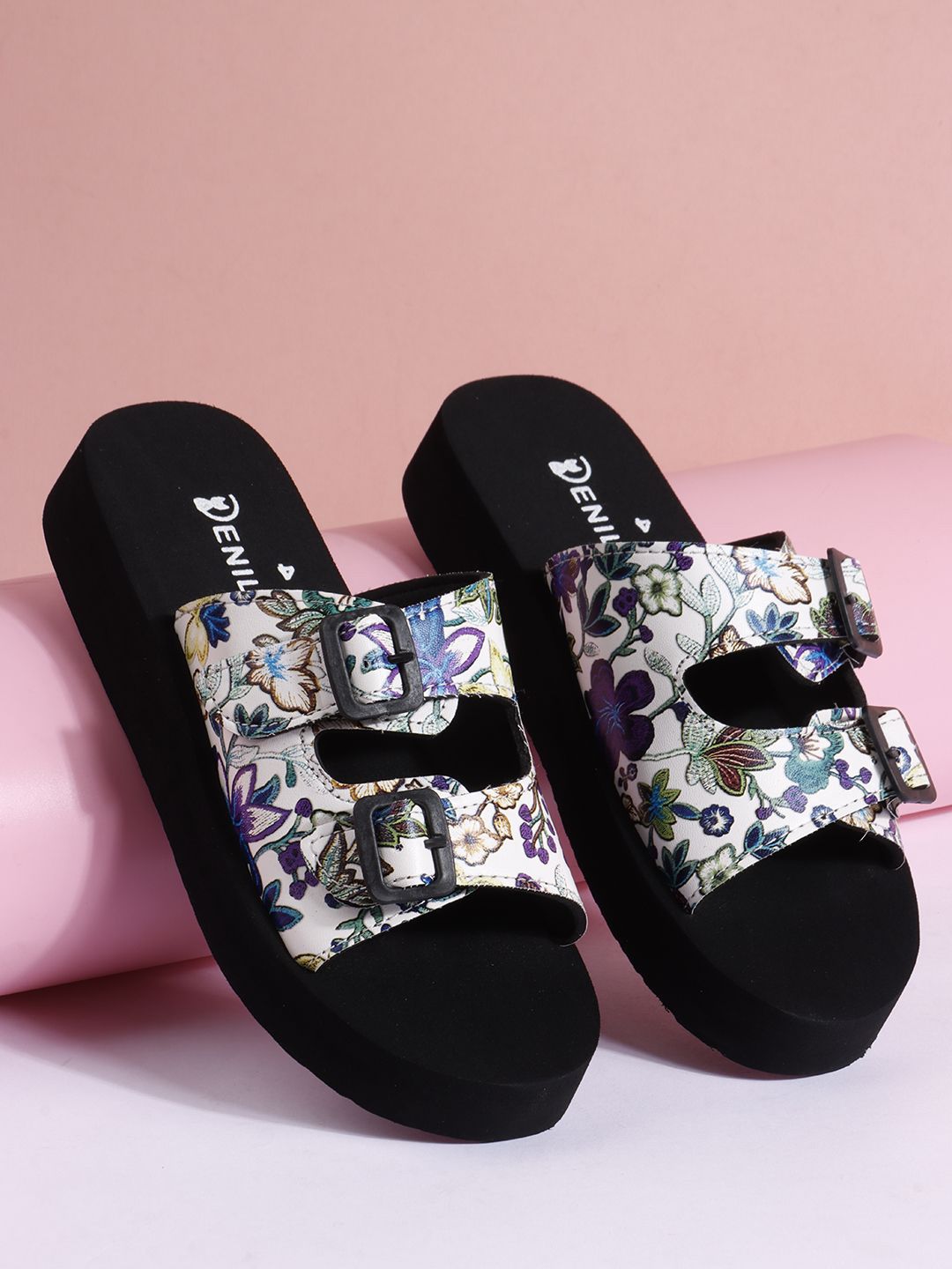 Denill Women Printed Open Toe Flats-image-47