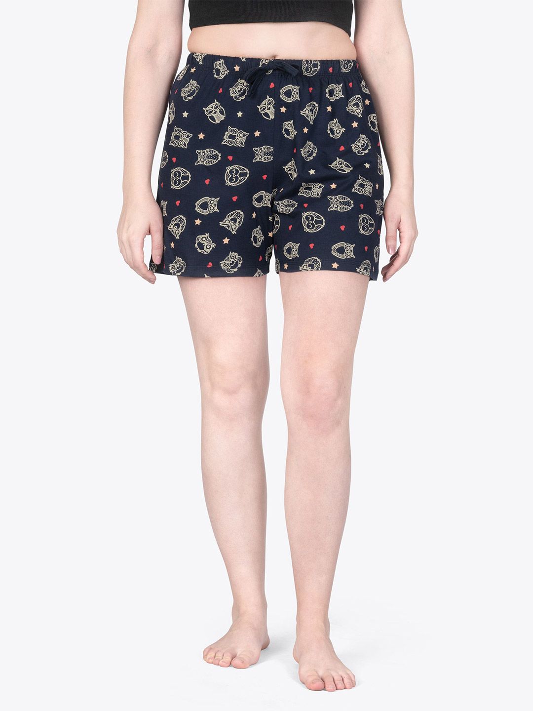 ariel Women Pure Cotton Printed Mid-Rise Lounge Shorts-image-14