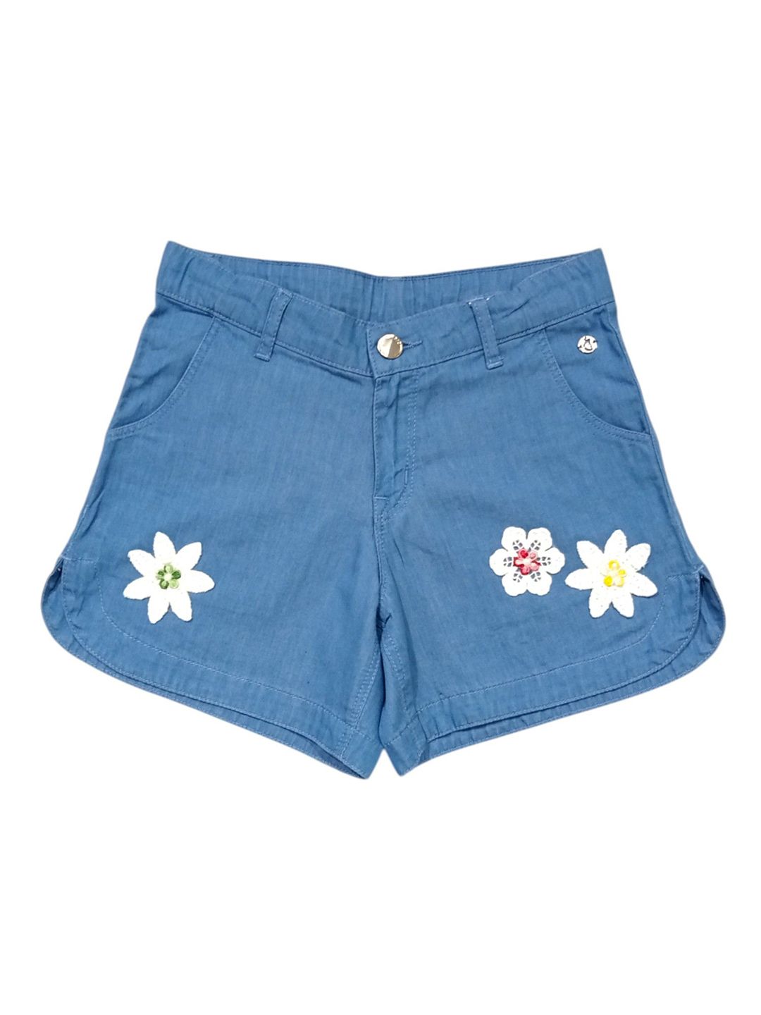 Gini and Jony Girls Floral Printed Regular Fit Mid-Rise Denim Shorts-picture-31