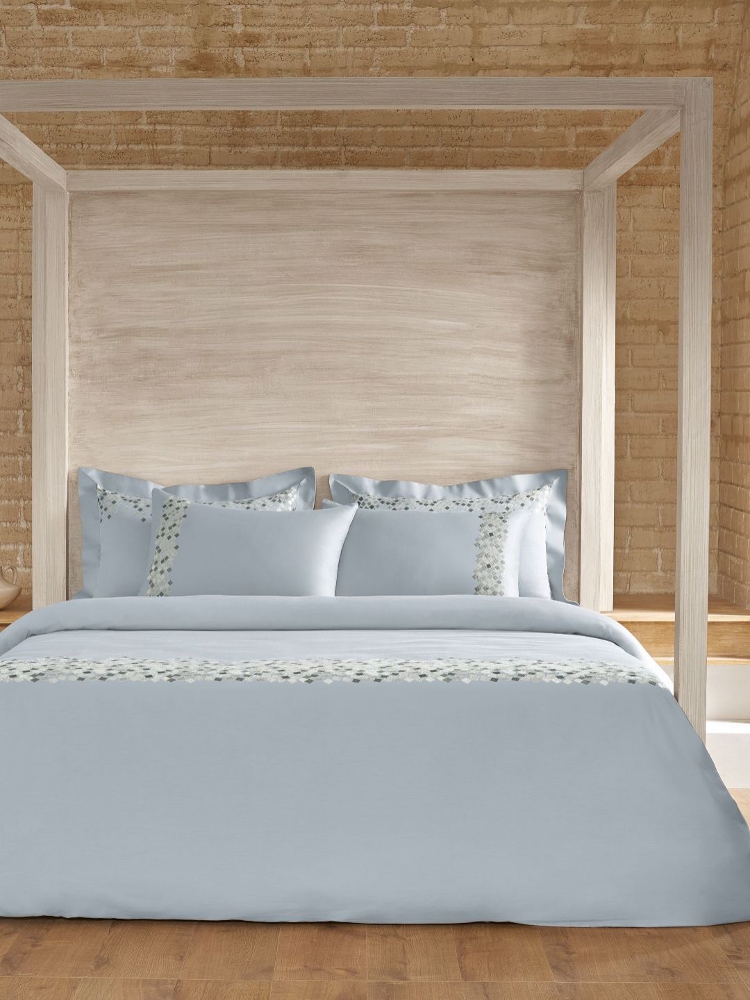 SANSAAR A DDECOR BRAND LIVE CONSCIOUSLY Geometric Cotton 3 Piece Double Bedding Set-picture-36