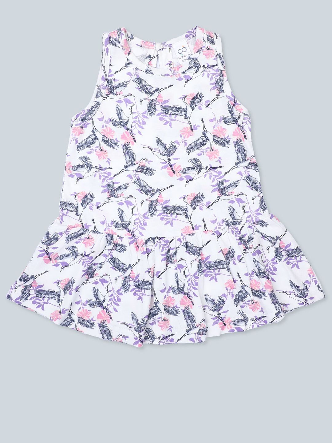 Baby Co Organics Girls Toucans Floral Print Flared Sleeve Cotton A-Line Dress-picture-43