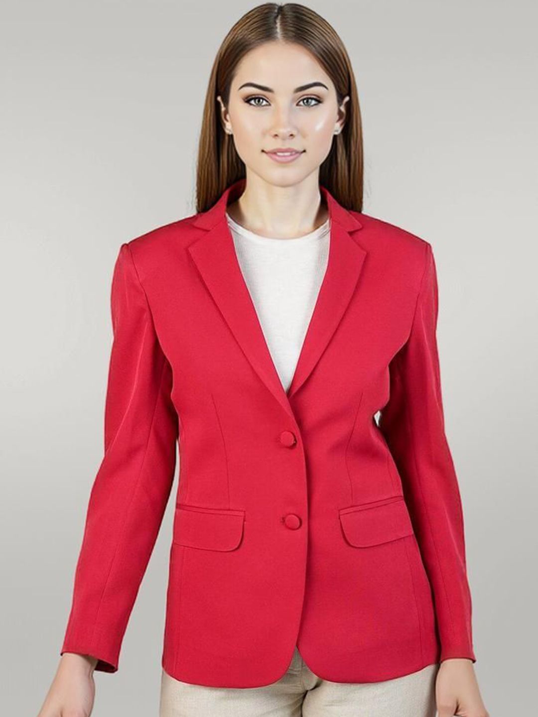 Talethread Notched Lapel Collar Single-Breasted Casual Blazer-picture-27