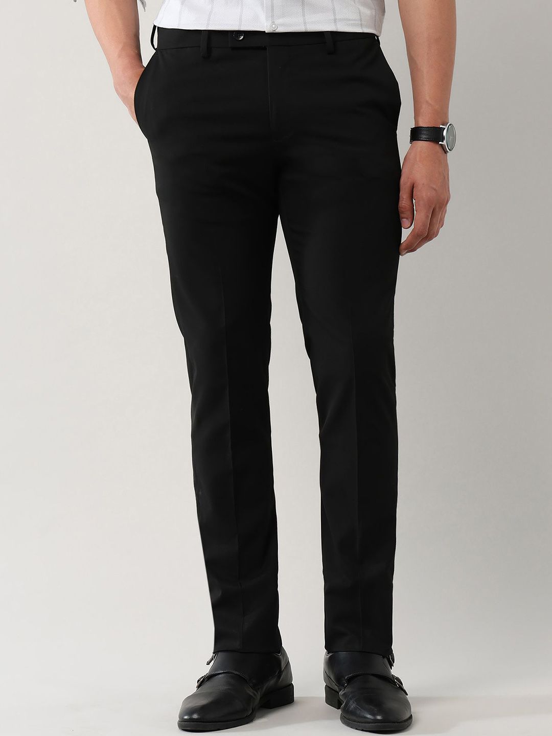 Arrow Men Regular Fit Mid-Rise Formal Trousers-picture-11