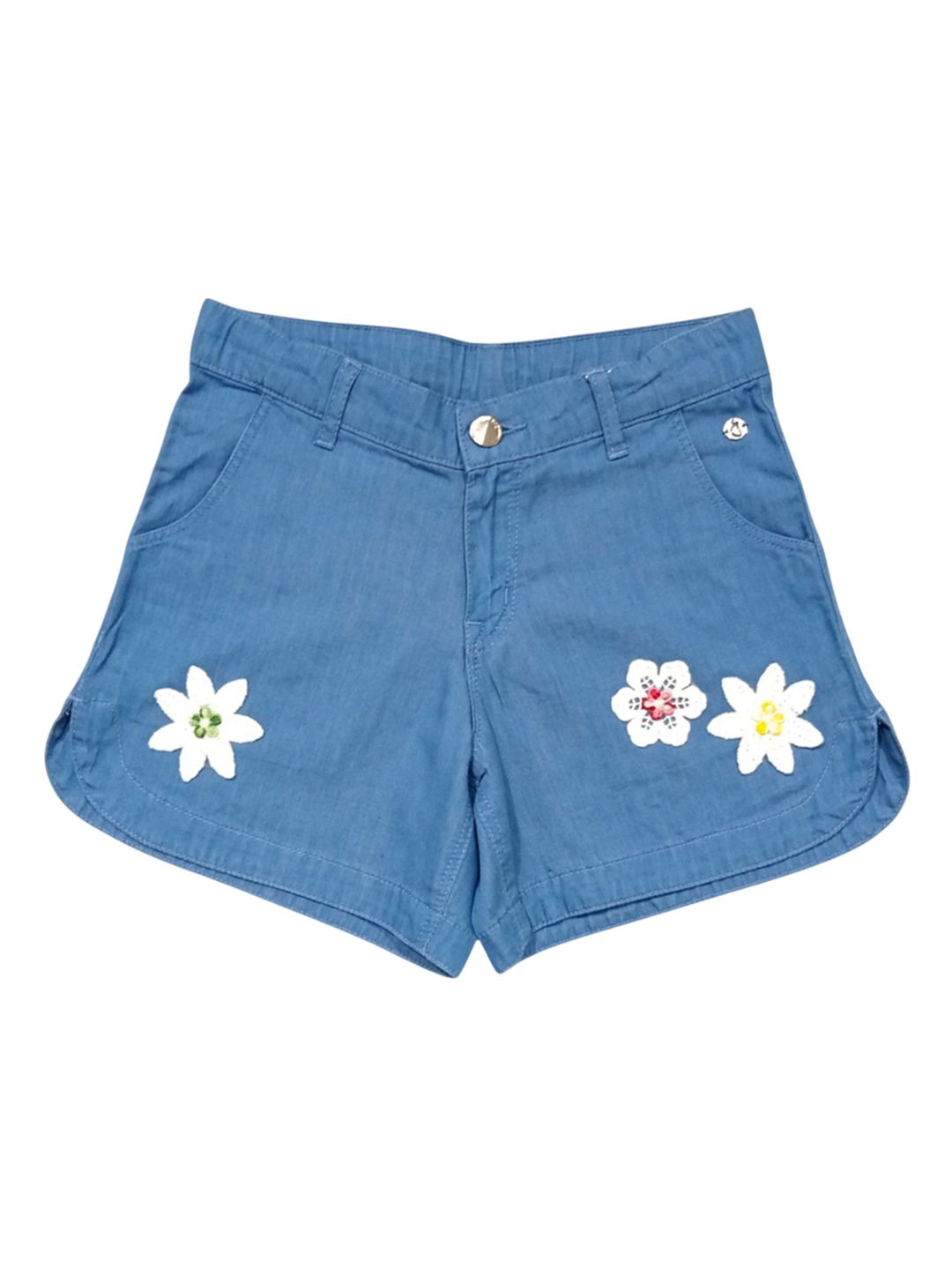 Gini and Jony Girls Floral Printed Regular Fit Mid-Rise Denim Shorts-picture-35