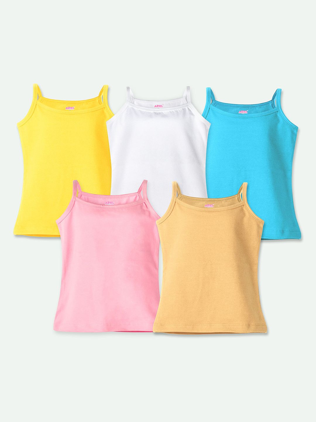 ariel Kids Girls Pack Of 5 Camisoles-picture-48