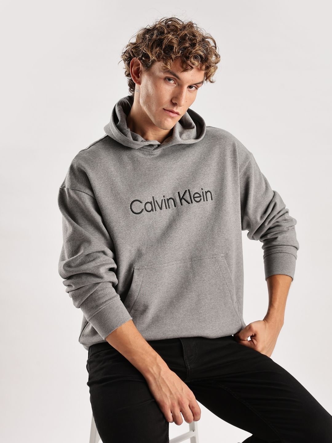 Calvin Klein Jeans Men Brand Logo Print Hooded Pullover Sweatshirt-picture-21