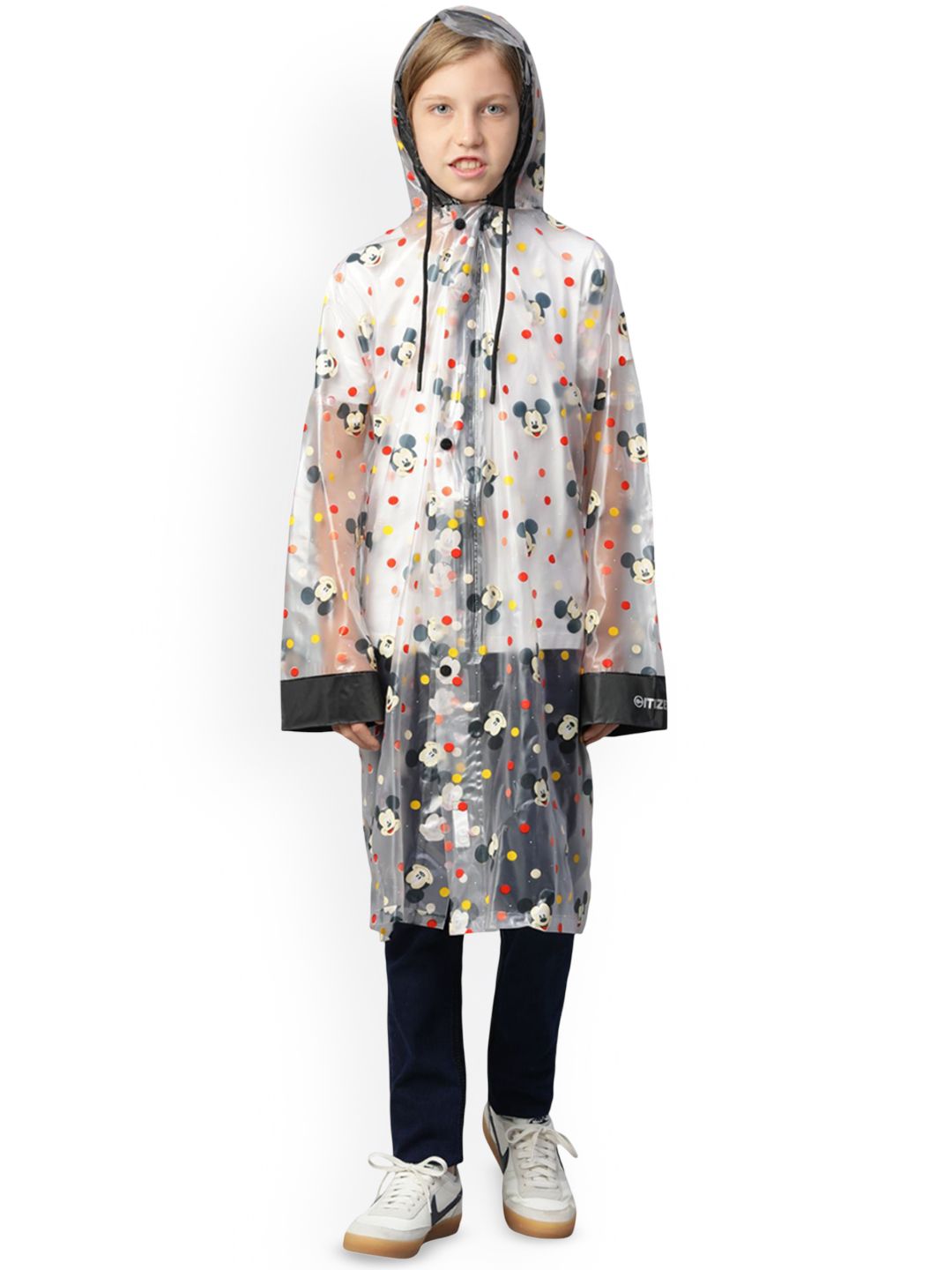 Citizen Kids Transparent Printed Hooded Rain Jacket-picture-27