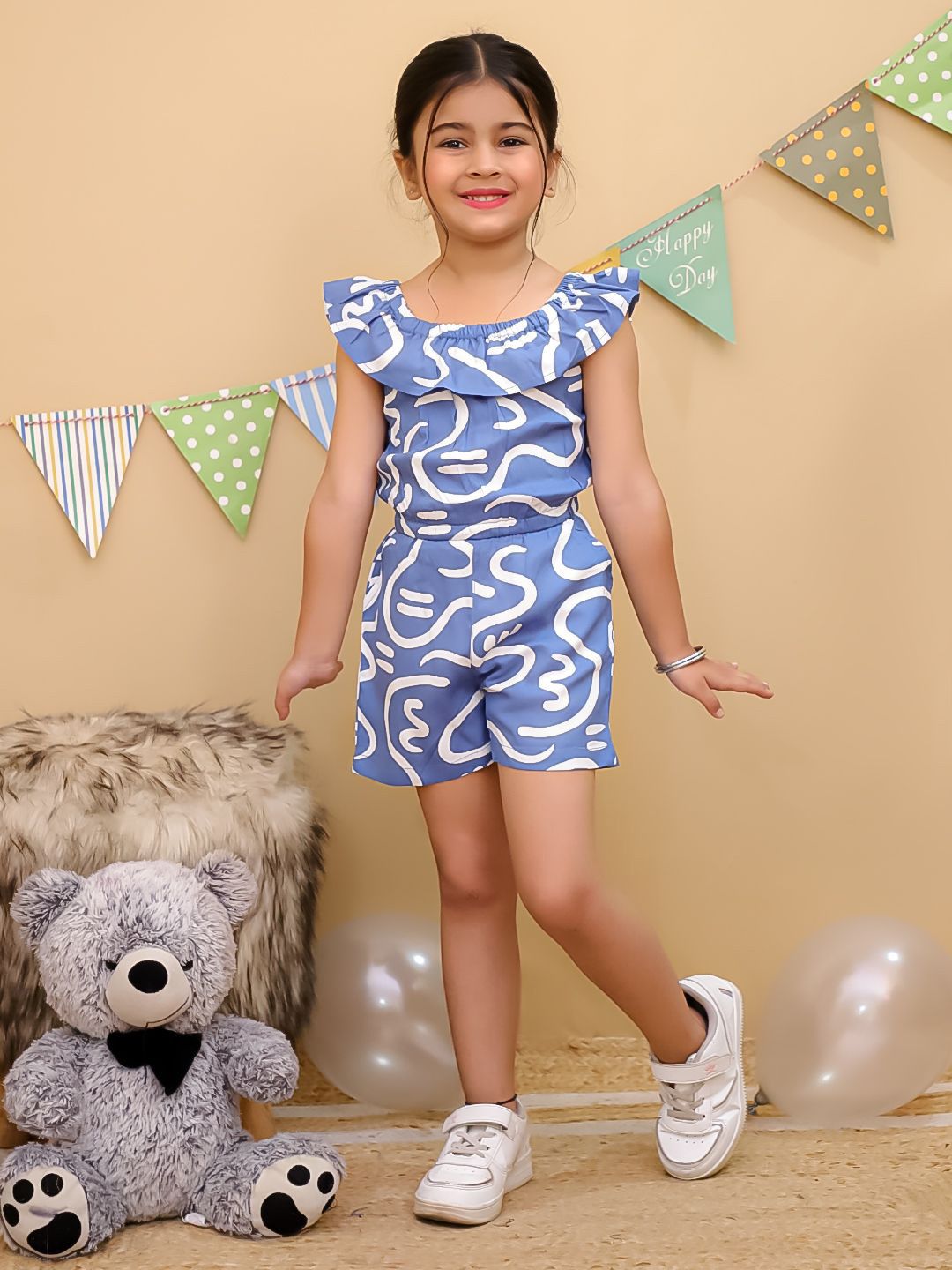 Superminis Girls Printed with Ruffles Jumpsuit-picture-56