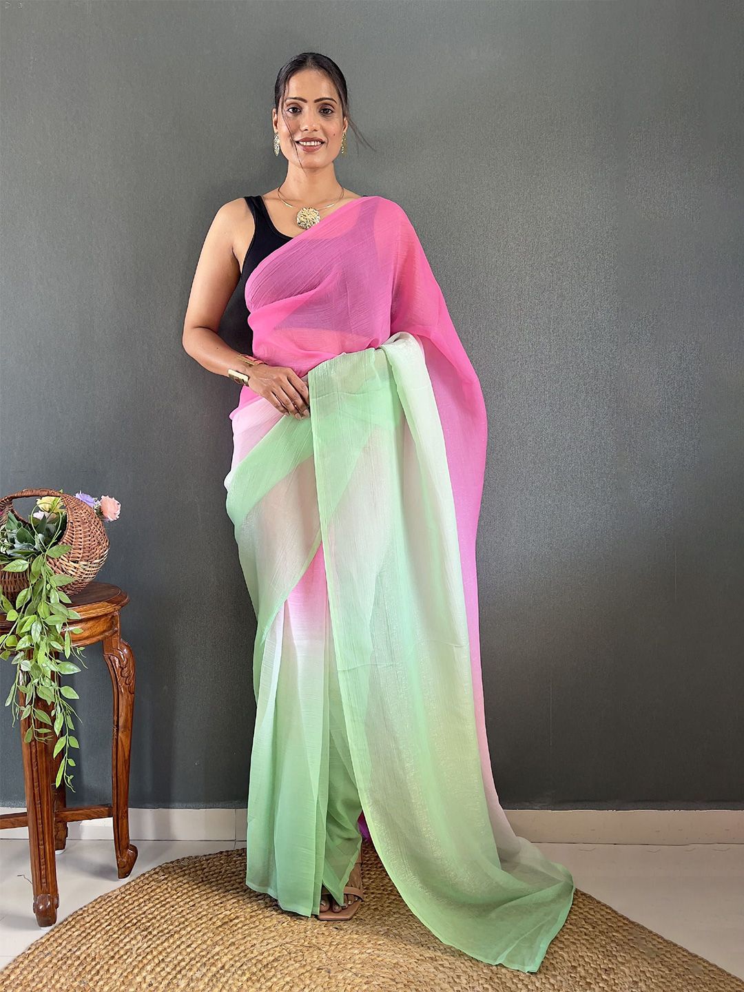 HERE&NOW Ombre Pure Georgette Saree-picture-19