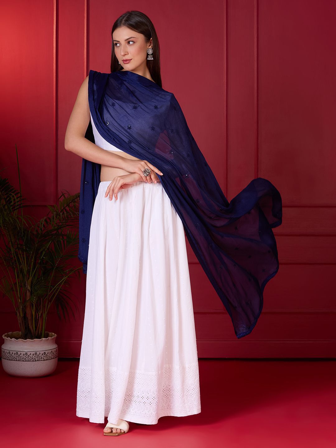 Dupatta Bazaar Embroidered Dupatta with Thread Work-picture-16