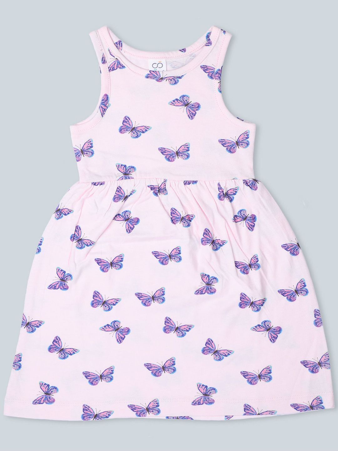 Baby Co Organics Butterfly Kids Girls Conversational Printed Fit & Flare Cotton Dress-picture-23