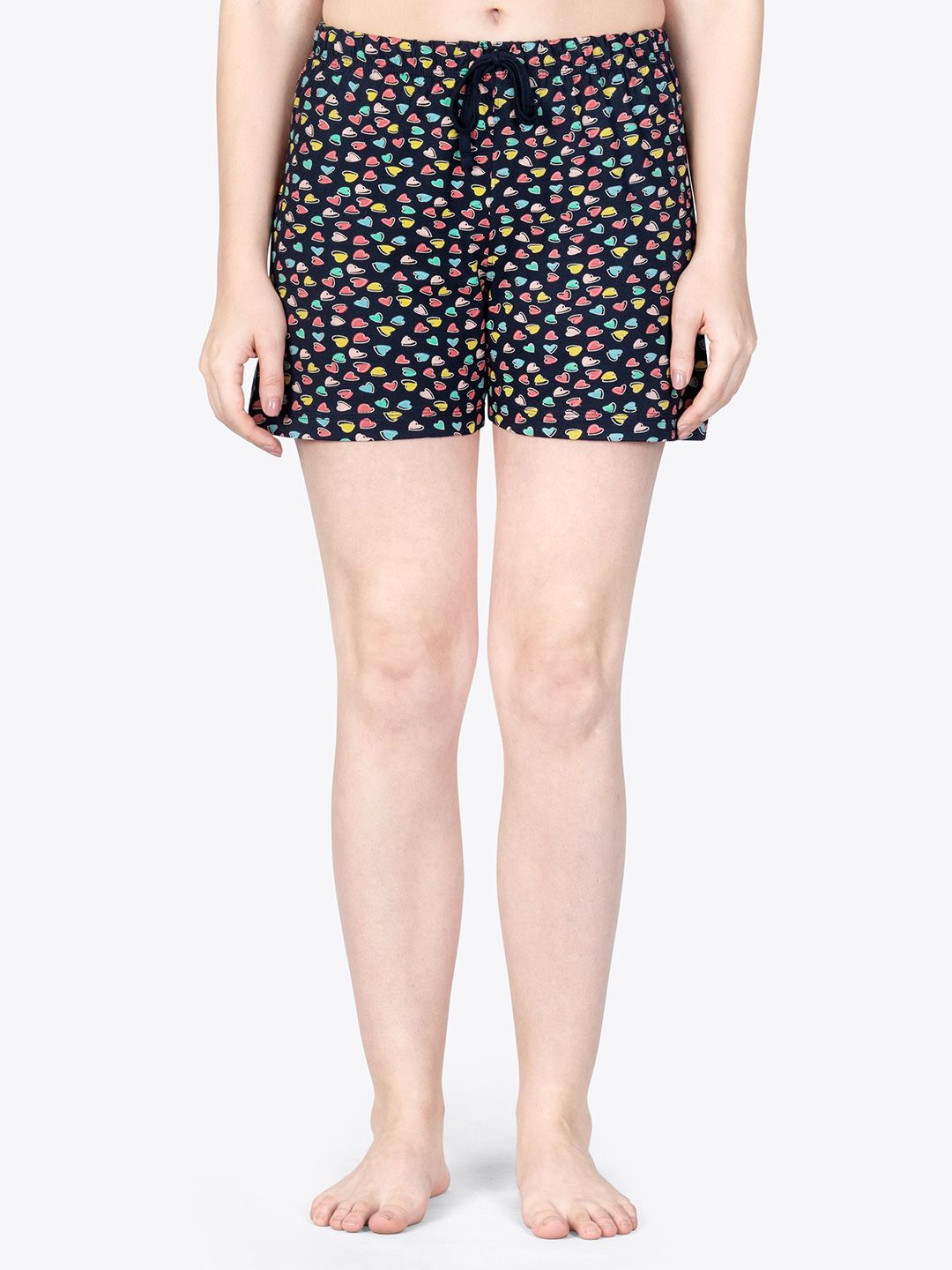 ariel Women Abstract Printed Mid-Rise Cotton Lounge Shorts-image-15